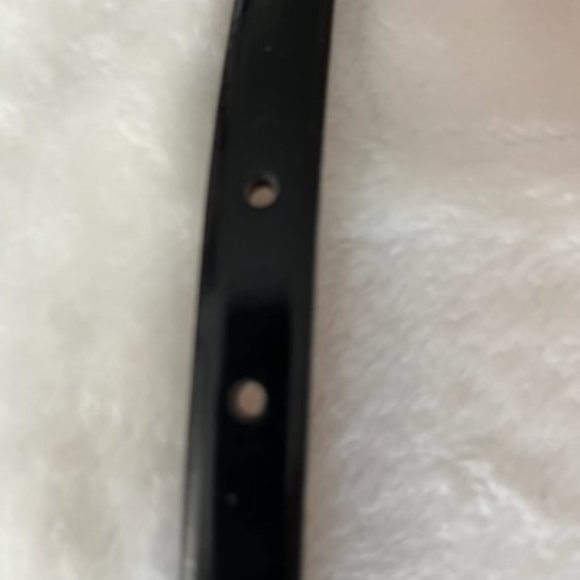 Dolce & Gabbana-Skinny Black Leather Logo Belt with Silver Buckle Size L/44